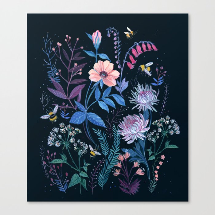 Bees Garden Canvas Print