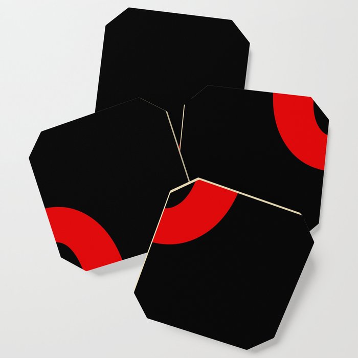 letter O (Red & Black) Coaster
