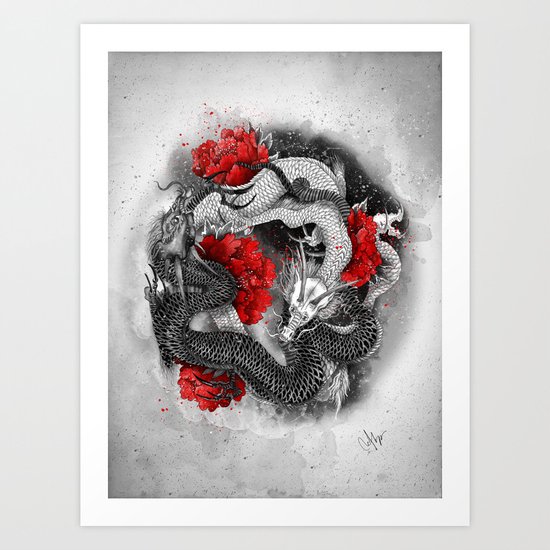Two dragons Art Print