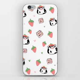 Cow and strawberries iPhone Skin