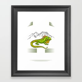Green Iguana Lizard Cage Hunting Reptile Framed Art Print