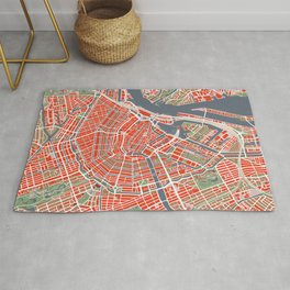 Amsterdam city map classic Rug