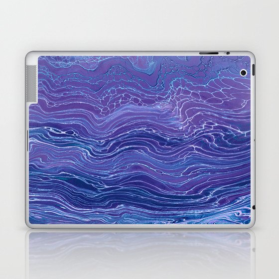 Lavender Blue Lace Marble Acrylic Abstraction Laptop & iPad Skin