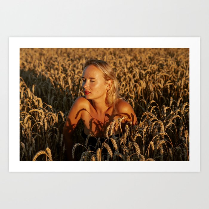 Golden Fields, Golden Girl Art Print