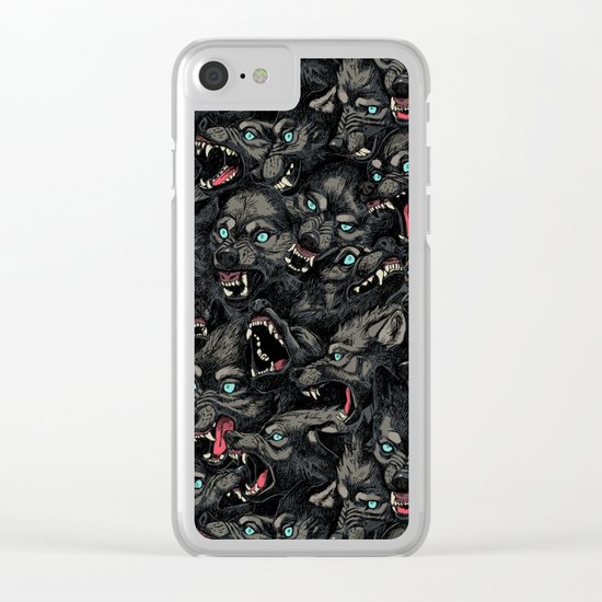 Wolf Pack Pattern Clear iPhone Case