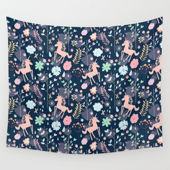 Unicorns in Hesperides Wall Tapestry