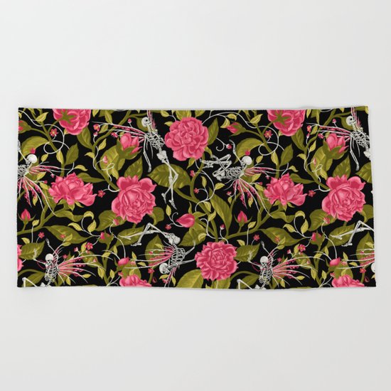 Death of Summer (black and rose) Beach Towel