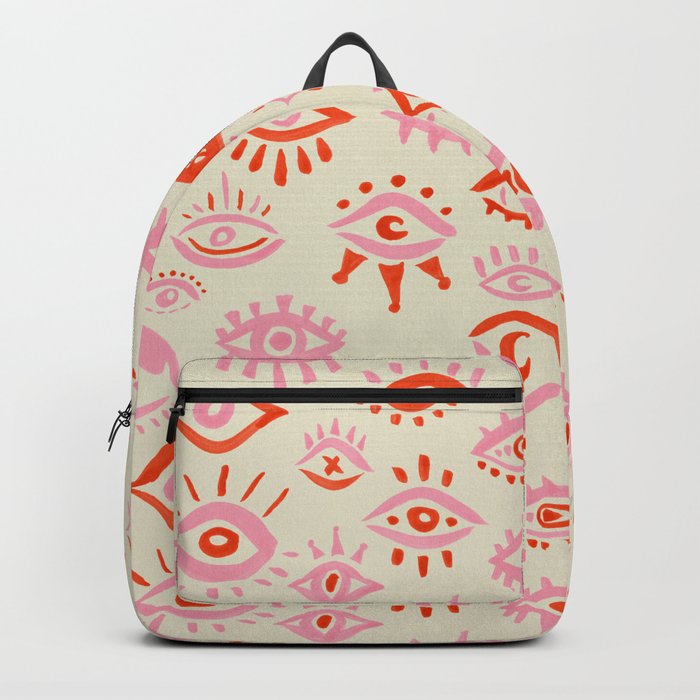 Mystic Eyes – Pink & Red Backpack