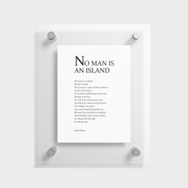 No Man Is An Island - John Donne Poem - Literature - Typography Print 1 Floating Acrylic Print