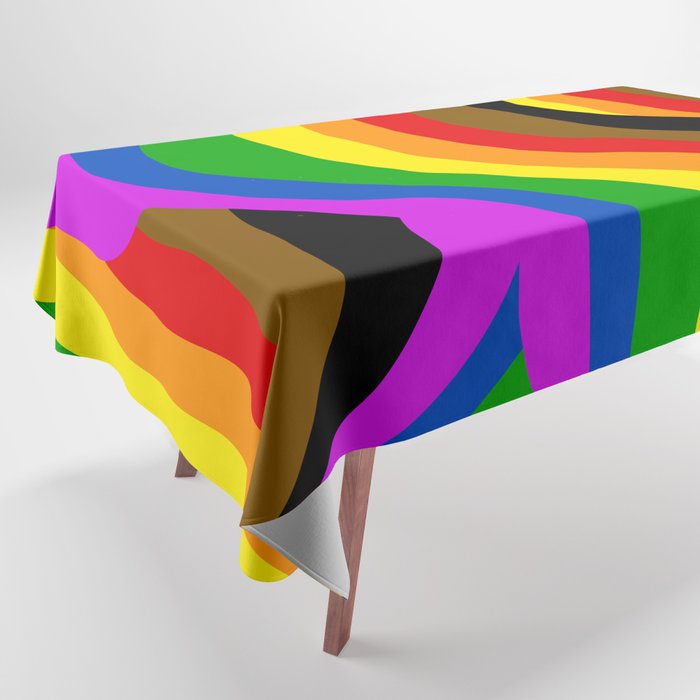 PRIDE Rainbow Flag POC Swirls Tablecloth