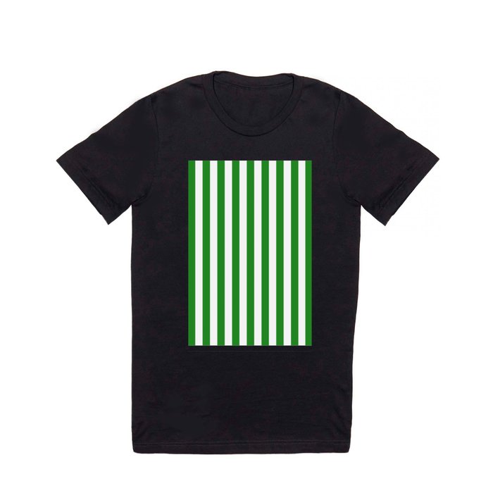 Vertical Stripes (Forest Green/White) T Shirt