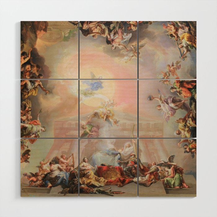 Renaissance Painting Angels Cherubs Aesthetic Allegorical Scene Wood Wall Art