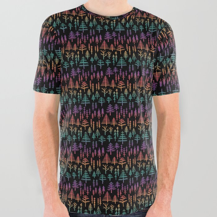Trees for the Forest in Rainbow Gradient All Over Graphic Tee