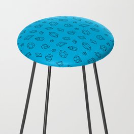 Turquoise and Black Gems Pattern Counter Stool