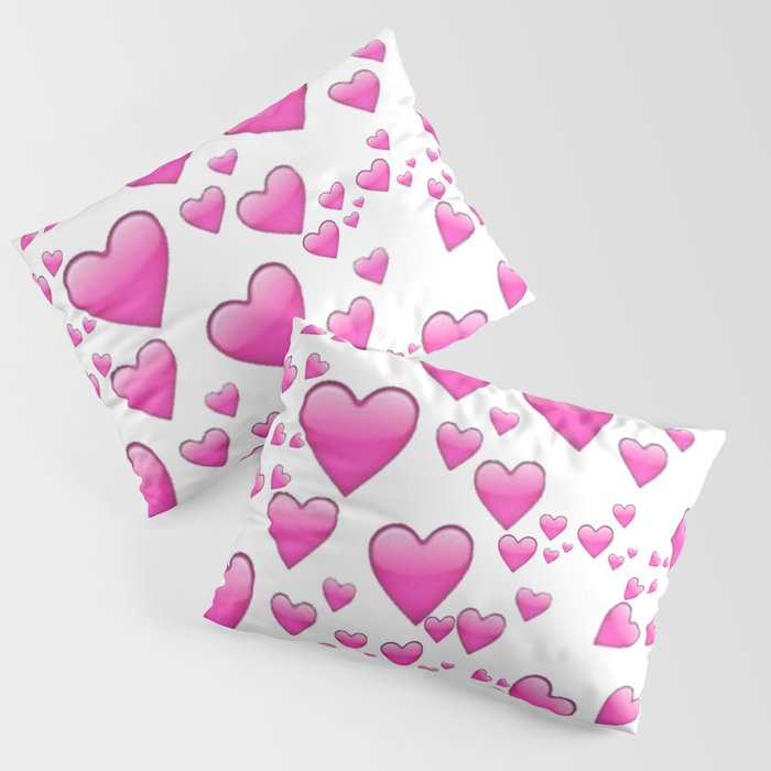 Pink Heart Emoji Collage Pillow Sham