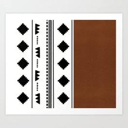 Southwestern white with faux leather texture Art Print