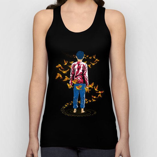 The Birds Flew Around Him Unisex Tank Top