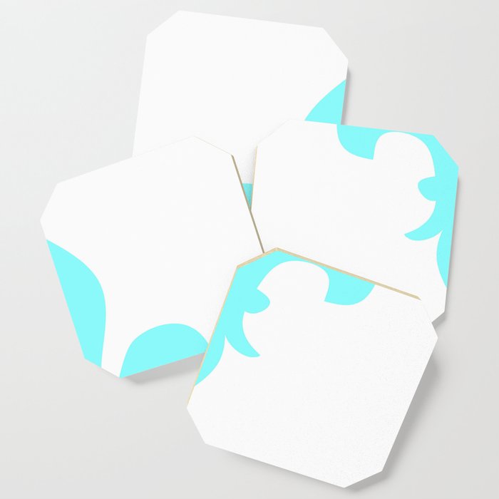 Fleur de Lis (Aqua & White) Coaster