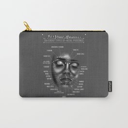 Face Piercing Chart, Black and White Carry-All Pouch
