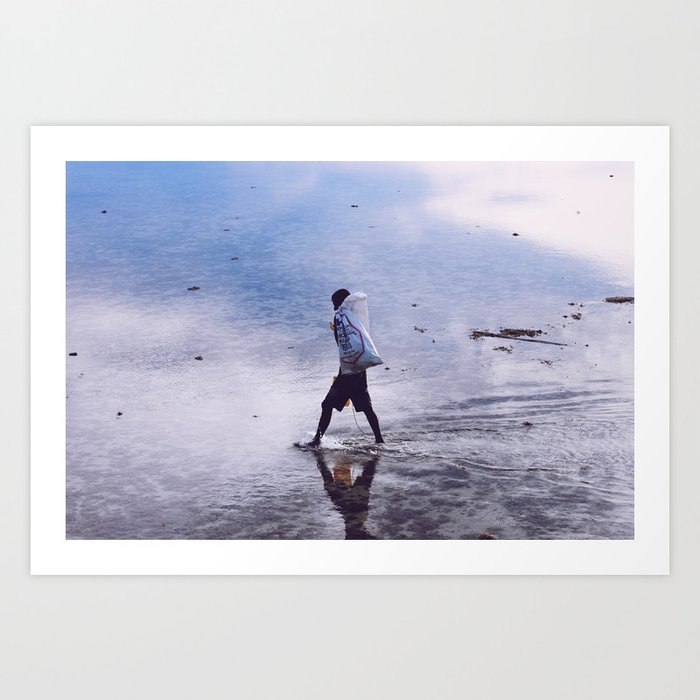 Walking to the boat (Moluccas, Indonesia) Art Print