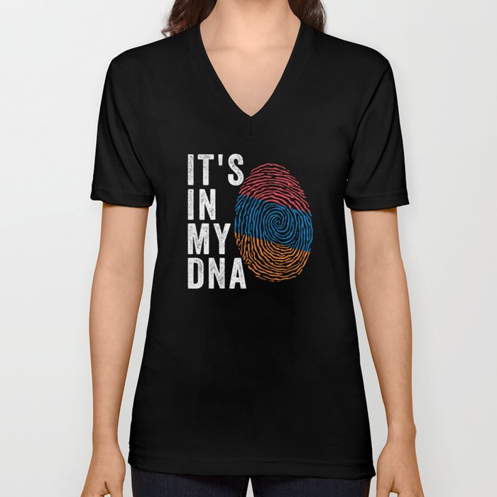 It's In My DNA - Armenia Flag V Neck T Shirt