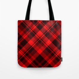 Red and Black Plaid Tartan Tote Bag
