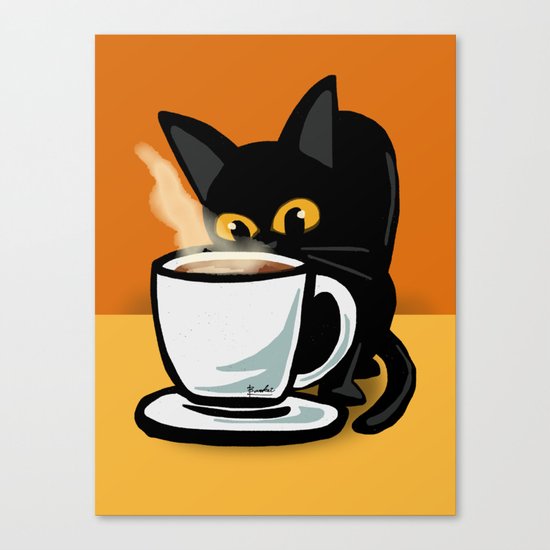 Coffee cat Canvas Print
