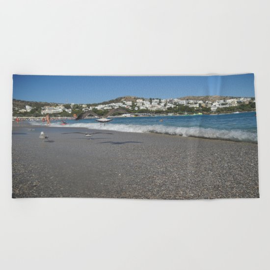 Seagull Beach Greece Beach Towel