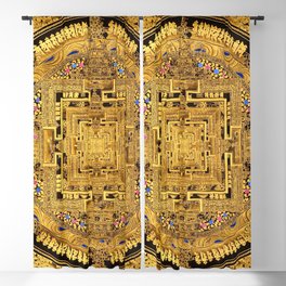 Buddhist Mandala Gold Temple 40 Blackout Curtain