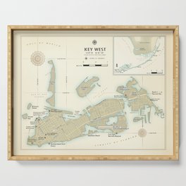 Key West [vintage inspired] Area Map Serving Tray