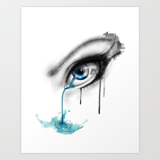 Blue tear river. Art Print