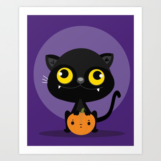 Black cat Art Print
