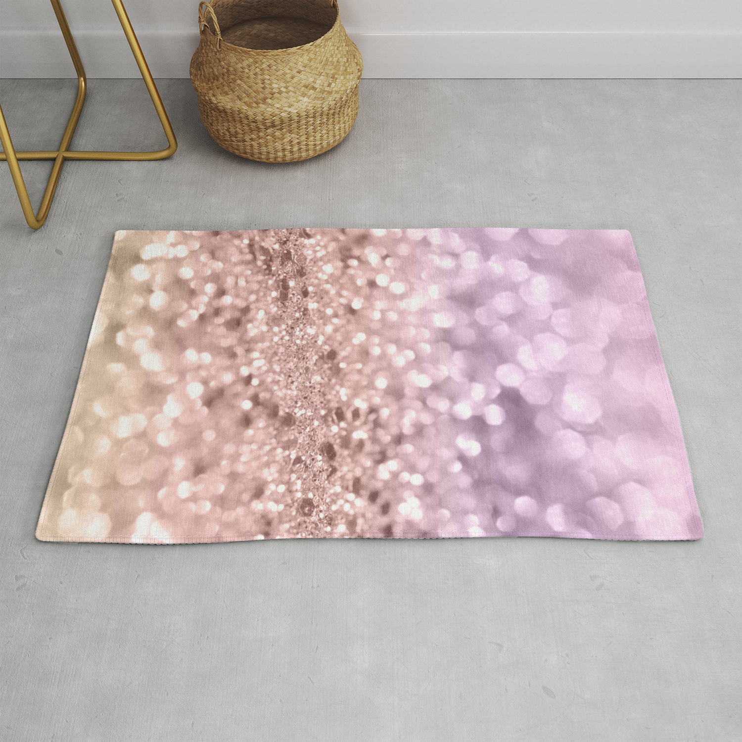 Rose Gold Blush Purple Mermaid Girls Glitter 1 Shiny Decor Art