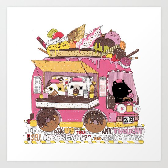IceCream Truck Art Print