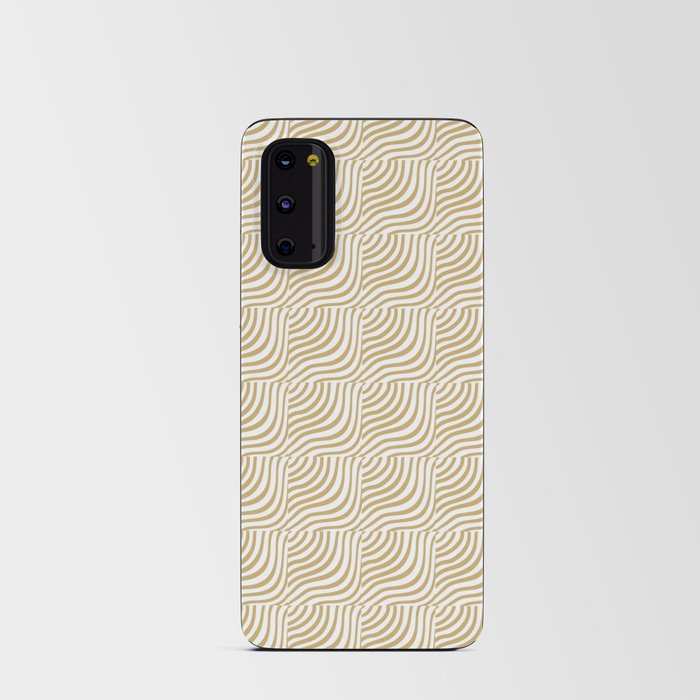 Mid-Century Gold Striped Shells Android Card Case