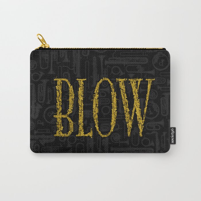 Blow BLACK & GOLD / Horn instruments forming type and background Carry-All Pouch