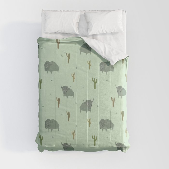 Bison Pattern Pistachio Comforter
