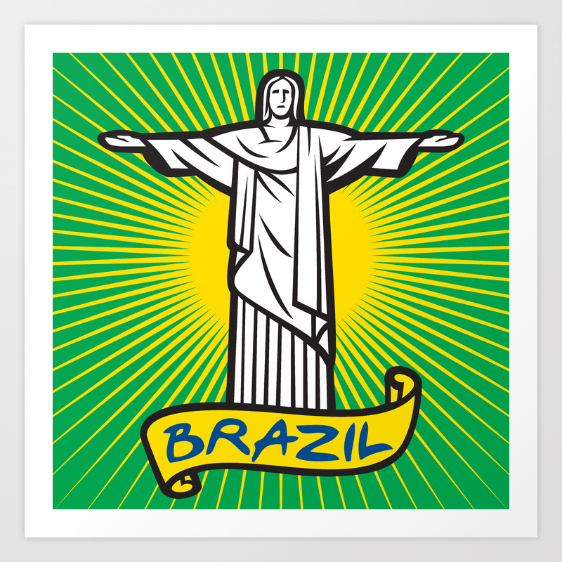 Christ The Redeemer Statue In Rio De Janeiro Brazil Art Print By Tribaliumart Society6