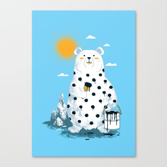 polka bear Canvas Print