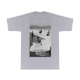 Bathing Woman in Vietnam - analog T Shirt | Black and White, Beach, Woman, Asia, Sea, Nhatrangbeach, People, Southeastasia, Photo, Seaside 