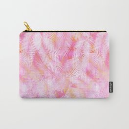 Pink Flamingo Feather Pattern Carry-All Pouch