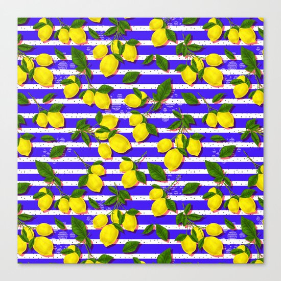 Pattern of lemons II Canvas Print