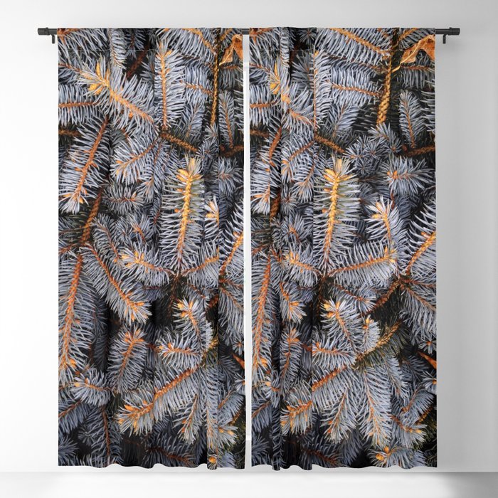 Yellow & Gray Pine Trees Blackout Curtain