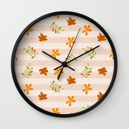Fall Colorful Leaves Wall Clock
