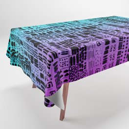 turquoise and purple ink marks hand-drawn collection Tablecloth
