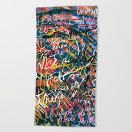 Graffiti Pop Art Writings Music by Emmanuel Signorino Beach Towel