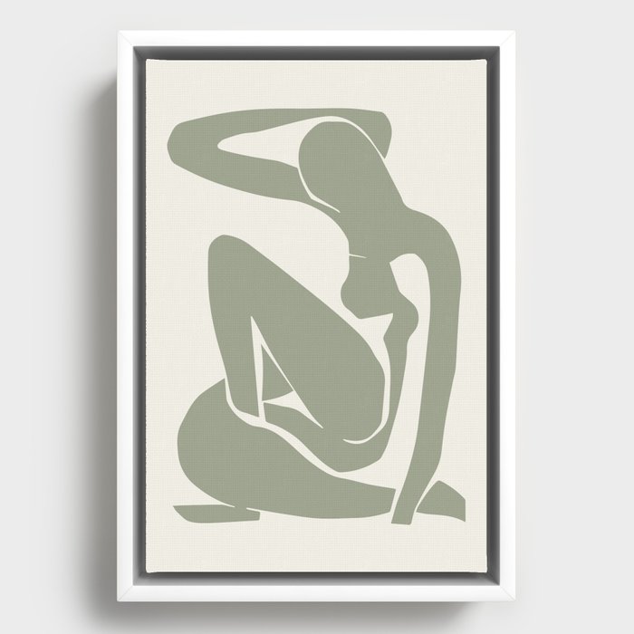 Sage Green Matisse Art, Matisse Abstract Art Decor Framed Canvas