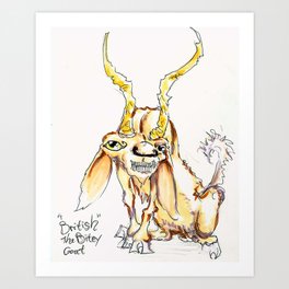 British the bity goat Art Print | Comic, Animal, Children, Illustration 