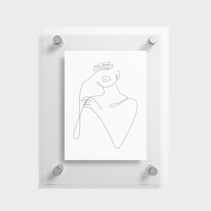 Beauty Contour / Woman with hands on face Floating Acrylic Print