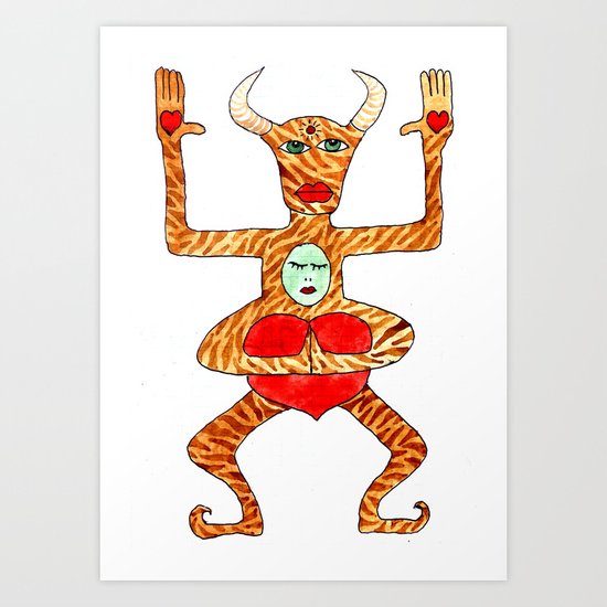 the bull is not seated Art Print
